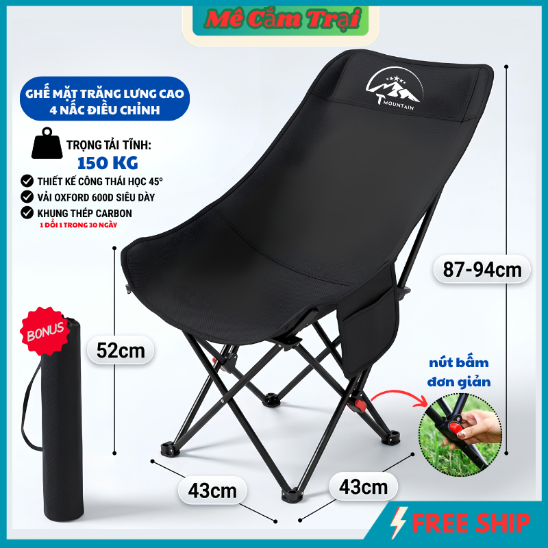 Ghế Gấp Gọn Camping Tmountain, Ghế Xếp Dã Ngoại Du Lịch Ngoài Trời Chịu Tải 150kg Gấp Gọn Dễ Dàng | BigBuy360 - bigbuy360.vn