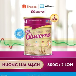 Combo 2 Lon Sữa bột Glucerna Hương Lúa Mạch 800g dành cho người bị tiểu đường