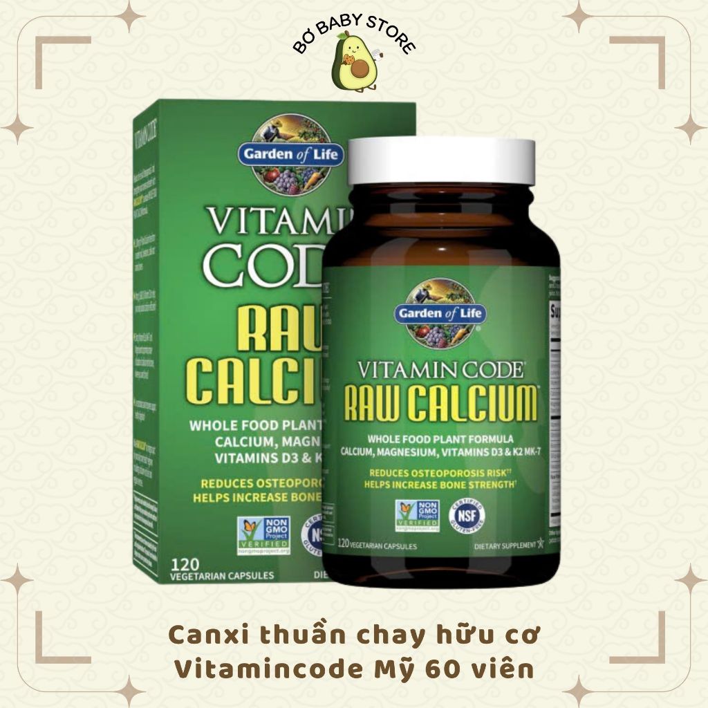 Canxi thuần chay hữu cơ VitaminCode Garden Of Life Mỹ