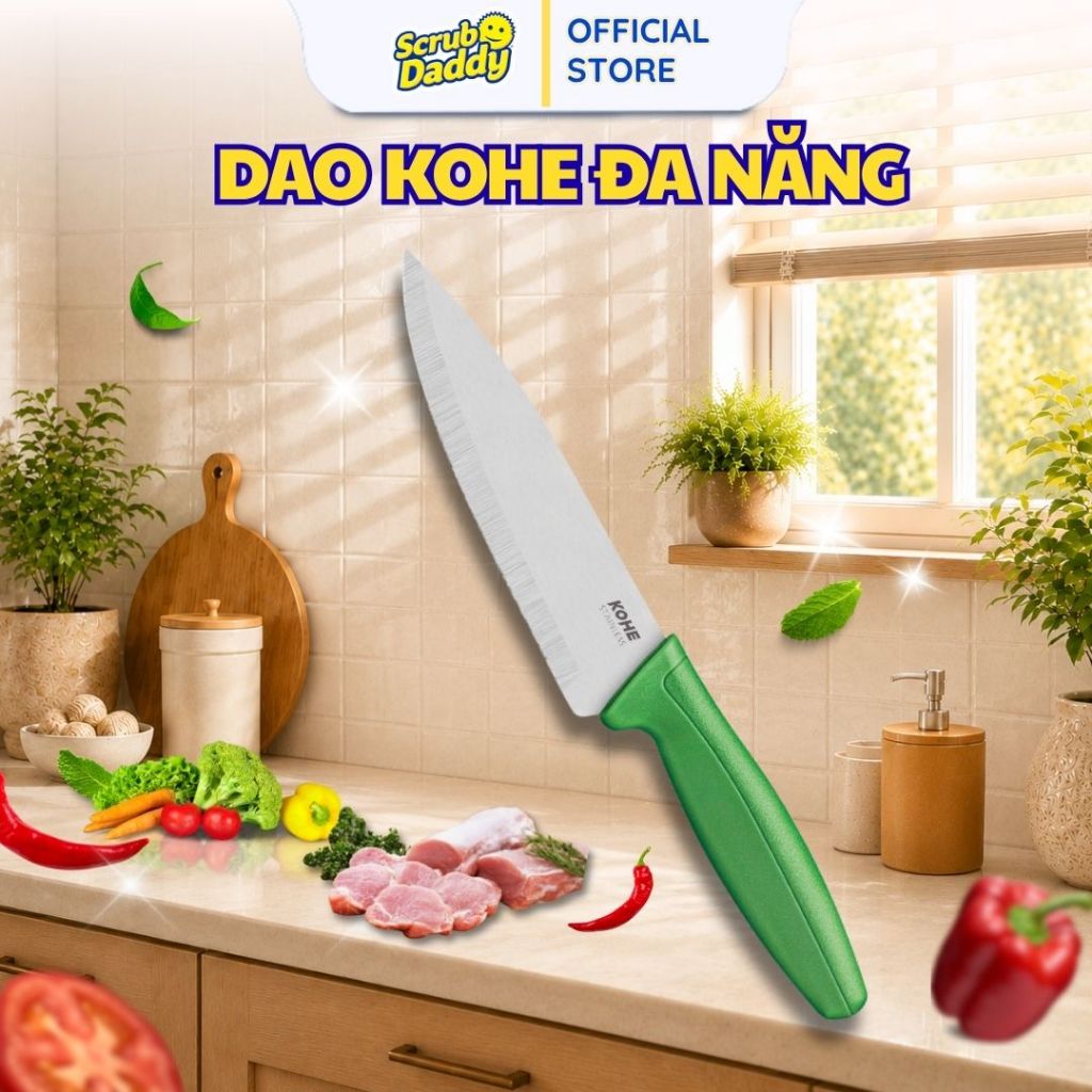Dao Cán Dài 21206/E KOHE Chef Knife – Dao bếp đa năng thái thịt, rau củ sắc bén