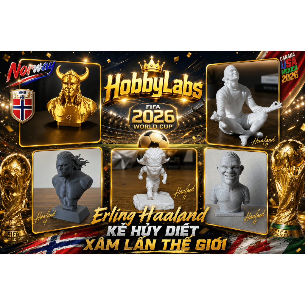 Mô Hình 3d- Erling Haaland Kẻ hủy diệt xâm lấn thế giới