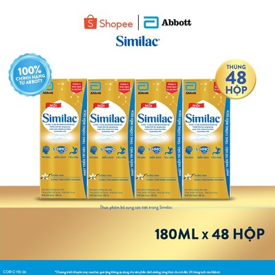 Thùng sữa nước Similac hương Vanilla 180ml