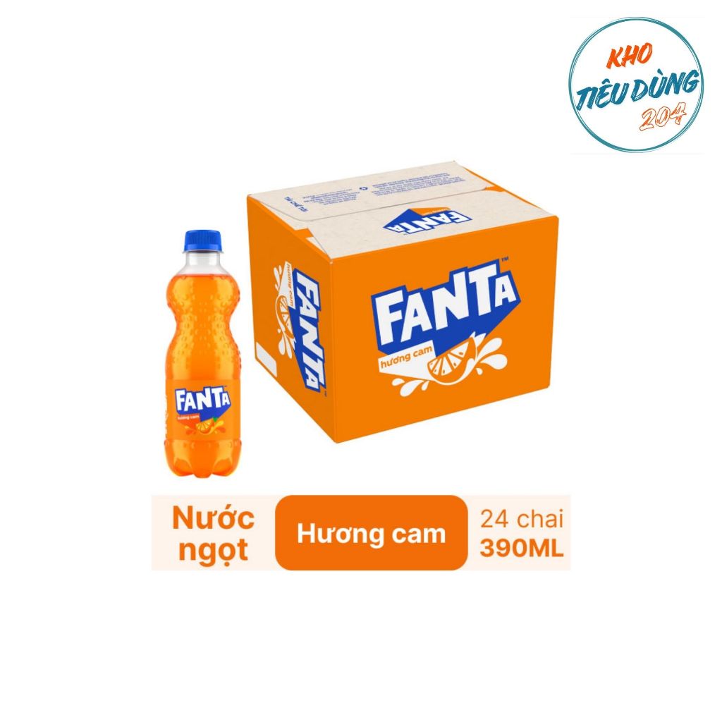 [1 Thùng] Fanta Cam 390ml(24 Chai)