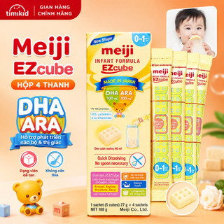 Hộp 4 Thanh Sữa Công Thức Meiji Thanh Infant Formula EZcube - Nhập khẩu chính hãng (108g)