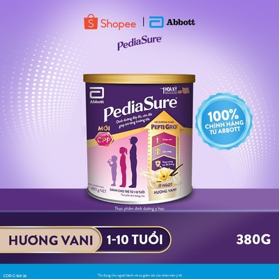 Sữa bột Pediasure 380g Hương Vani Cho Trẻ Từ 1-10 Tuổi