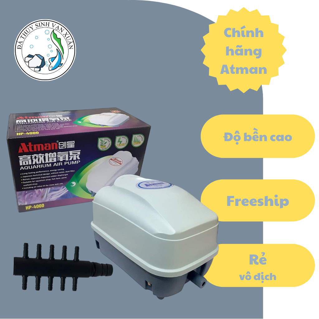 Máy Sủi Oxy Atman HP 4000 HP 8000 HP 12000 HP 16000 Công Suất Lớn Cho Hồ Cá Hồ Koi