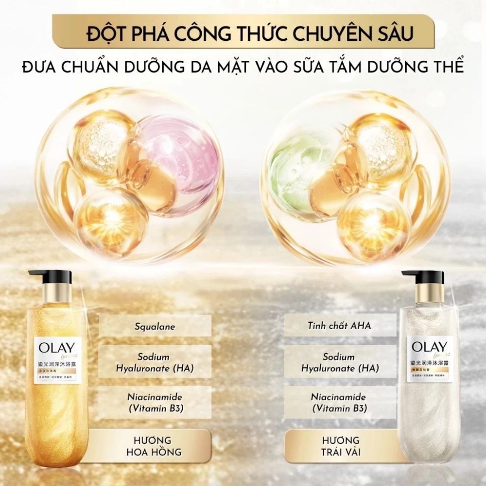 Ảnh 5 của Sữa Tắm OLAY B3 Sáng Da Hương Hoa Dành Dành và Luminous Hương Hoa Hồng/ Trái Vải Làm Sạch Dịu Nhẹ