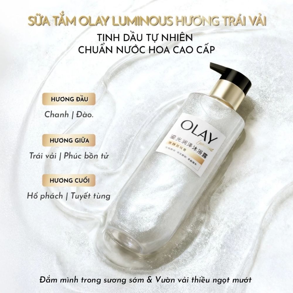 Ảnh 7 của Sữa Tắm OLAY B3 Sáng Da Hương Hoa Dành Dành và Luminous Hương Hoa Hồng/ Trái Vải Làm Sạch Dịu Nhẹ