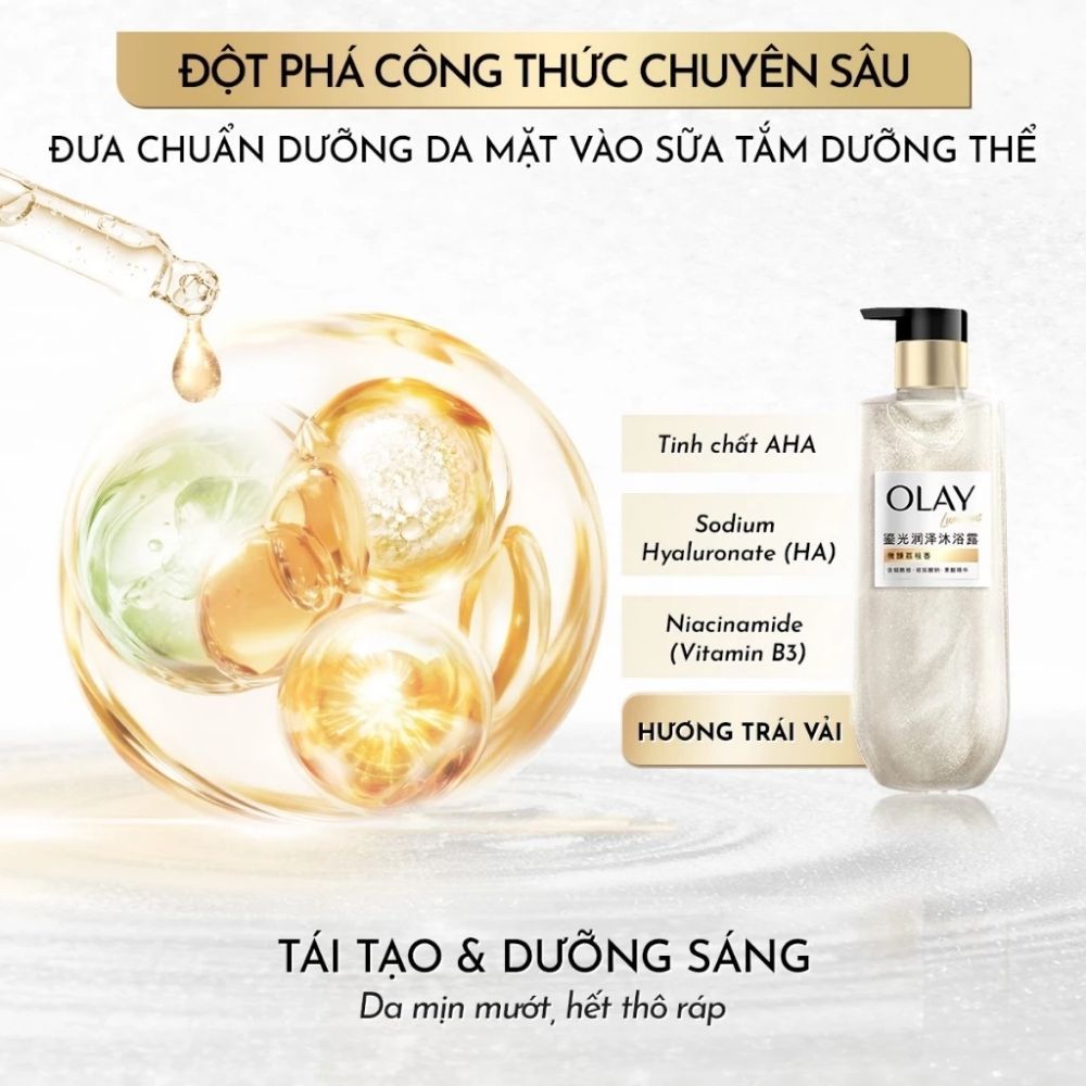 Ảnh 9 của Sữa Tắm OLAY B3 Sáng Da Hương Hoa Dành Dành và Luminous Hương Hoa Hồng/ Trái Vải Làm Sạch Dịu Nhẹ