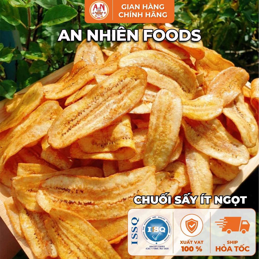Chuối Sấy Ít Ngọt, Giòn Rụm, Đồ Ăn Vặt An Nhiên Foods