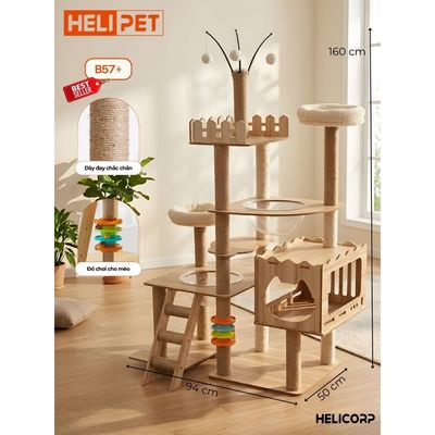 Cattree Cho Mèo, Nhà Cho Mèo Kèm Đồ Chơi, Cào Móng Giúp Mèo Vui Chơi, Phát Triển