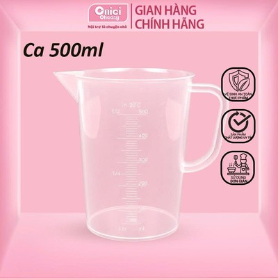 Ca đong nhựa định lượng 500ml có quai cầm, vạch chia Bếp Của Mẹ Onici