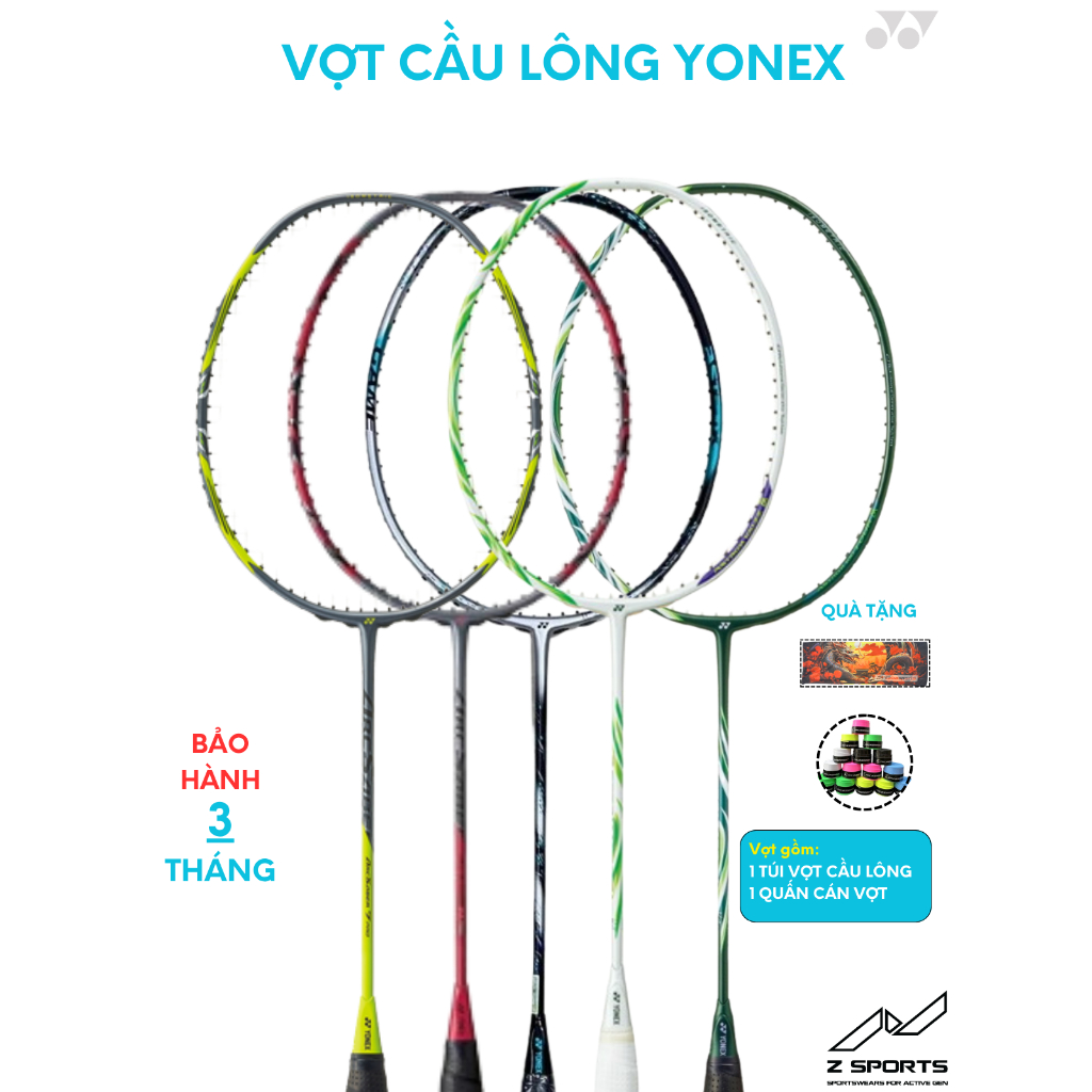Vợt cầu lông Yonex Arcsaber 11 Pro, Arcsaber 7 Pro, 88SPro, 88DPro, 100 ZZ, 100 Game VA, 100 Tour VA