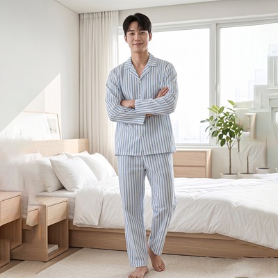 MDK01W5K01-BỘ DÀI KATE NAM VỚI THIẾT KẾ CỔ PIJAMA MANG PHONG CÁCH MẠNH MẼ VÀ THOẢI MÁI