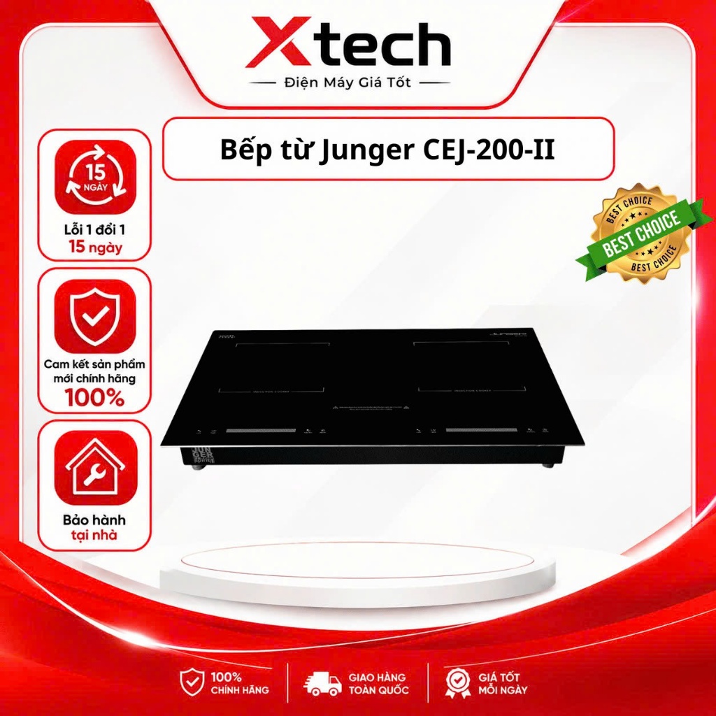 Bếp từ đôi Junger JG CEJ-200-II mặt kính Schott Ceran Đức