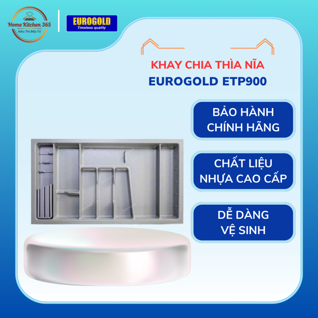 Khay chia thìa đũa dĩa Eurogold ETP900 khay nhựa cao cấp chia ngăn kéo tủ bếp gọn gàng