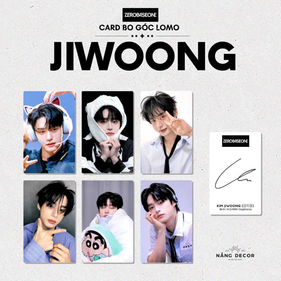 [HCM] Card Bo Góc Zerobaseone JIWOONG Kim Jiwoong - Size 5.4 x 9cm | Nắng Decor 2015