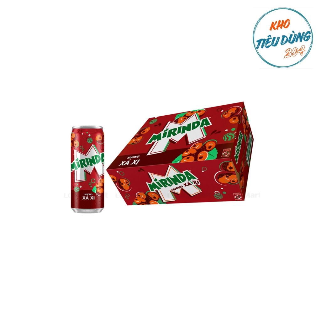 [1 Thùng] Mirinda Xá Xị 320Ml Sleek  (24 Lon)