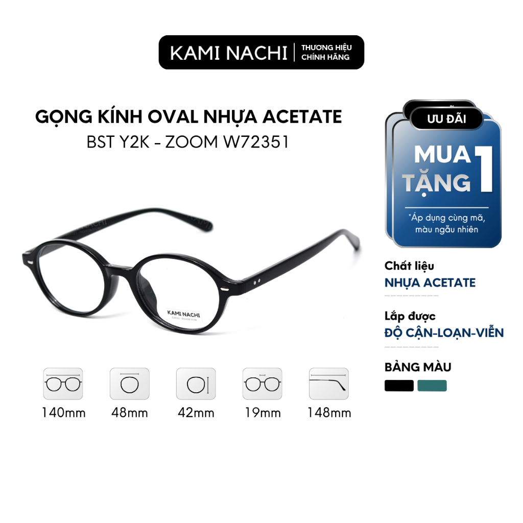 Kính thời trang phong cách Y2K phiên bản Zoom chất liệu Acetate mã 72351 KAMI NACHI