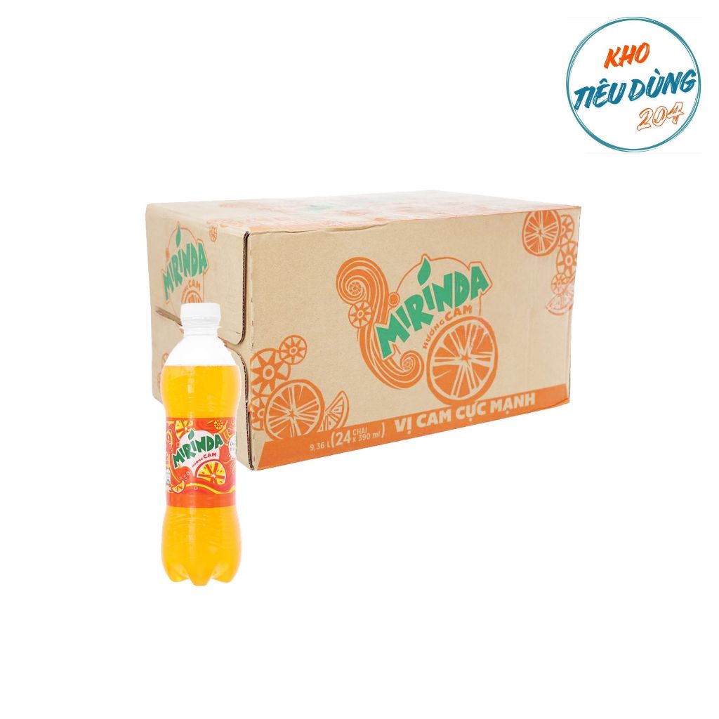[1 Thùng] Mirinda Cam 390Ml (24 CHAI)