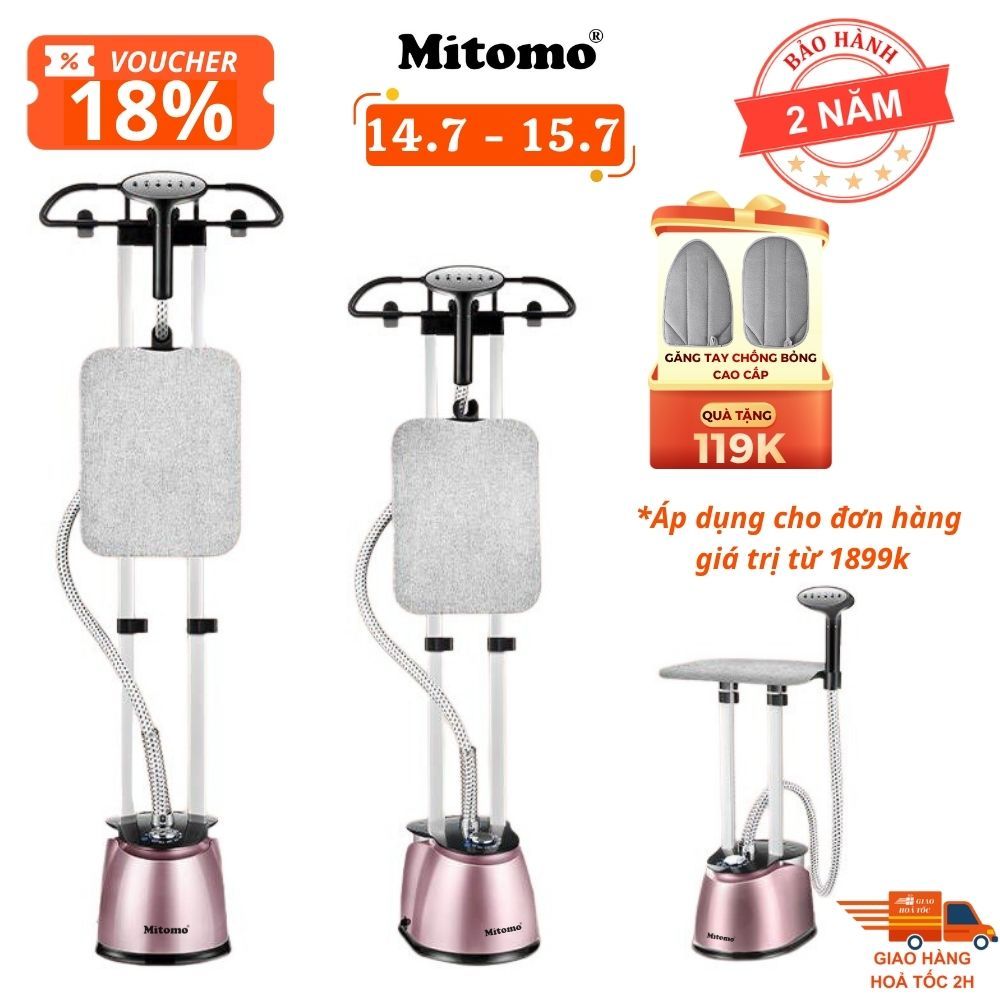 Bàn ủi hơi nước đứng cao cấp Mitomo GC-899 Max, công suất 2500W, BH 2 năm
