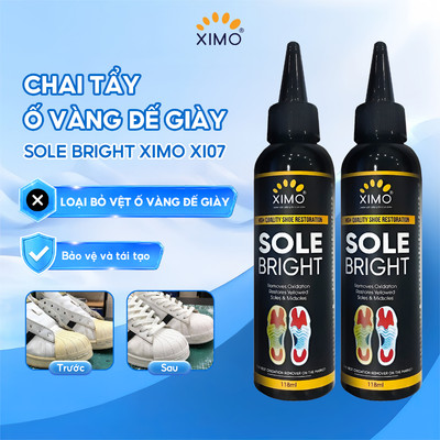 Chai dung dịch tẩy ố vàng đế giày XIMO Sole Bright XI07 giúp chăm sóc đế giày trắng và mới trở lại