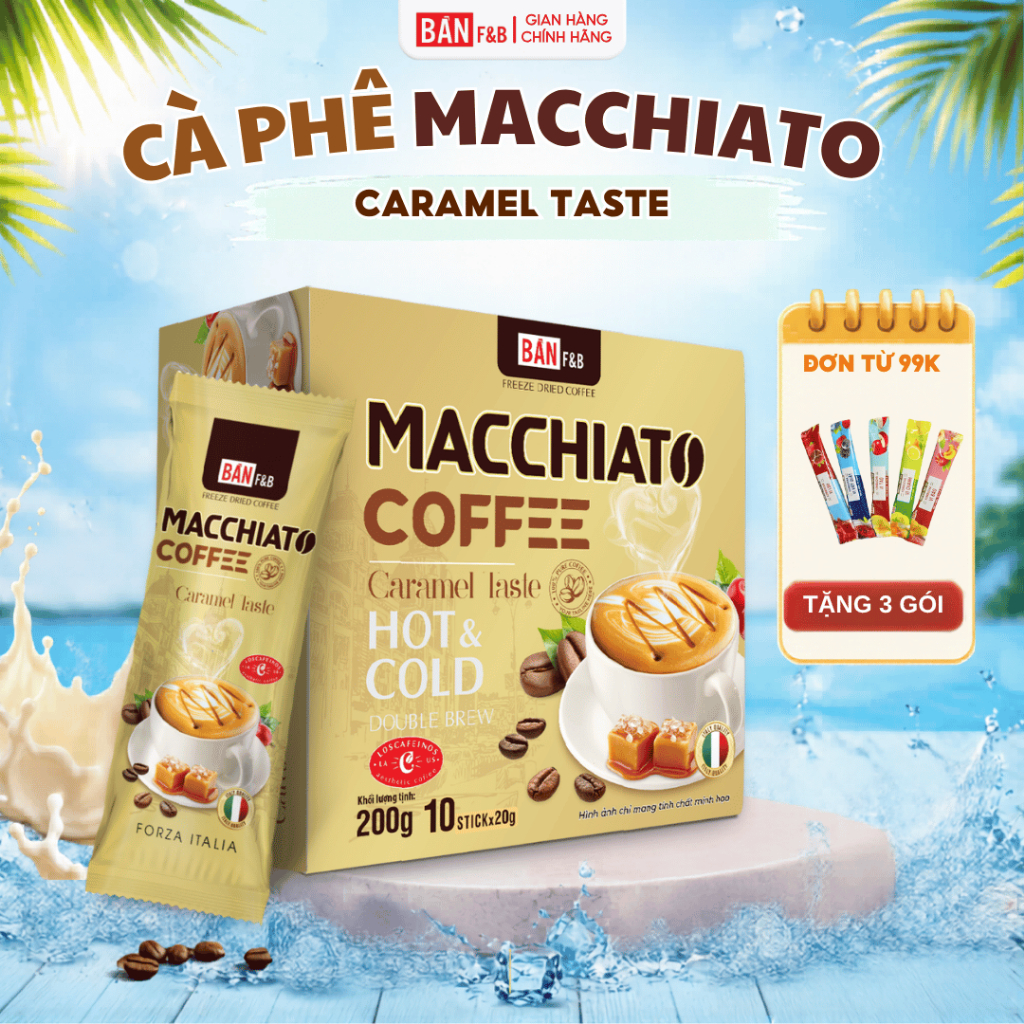 Cà phê Machiato thơm ngon đậm đà, hộp 10 gói - Bản Cà Phê