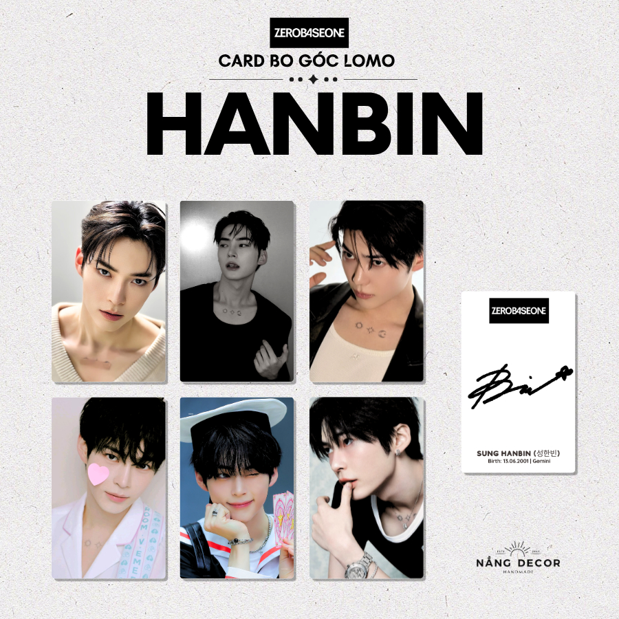 [HCM] Card Bo Góc Zerobaseone HANBIN Sung Hanbin - Size 5.4 x 9cm | Nắng Decor 2015