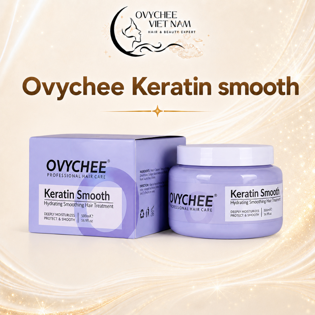 Kem Ủ Keratin Ovychee Smooth 500ml, Hỗ Trợ Phục Hồi Tóc Khô Xơ, Dưỡng Mềm Mượt