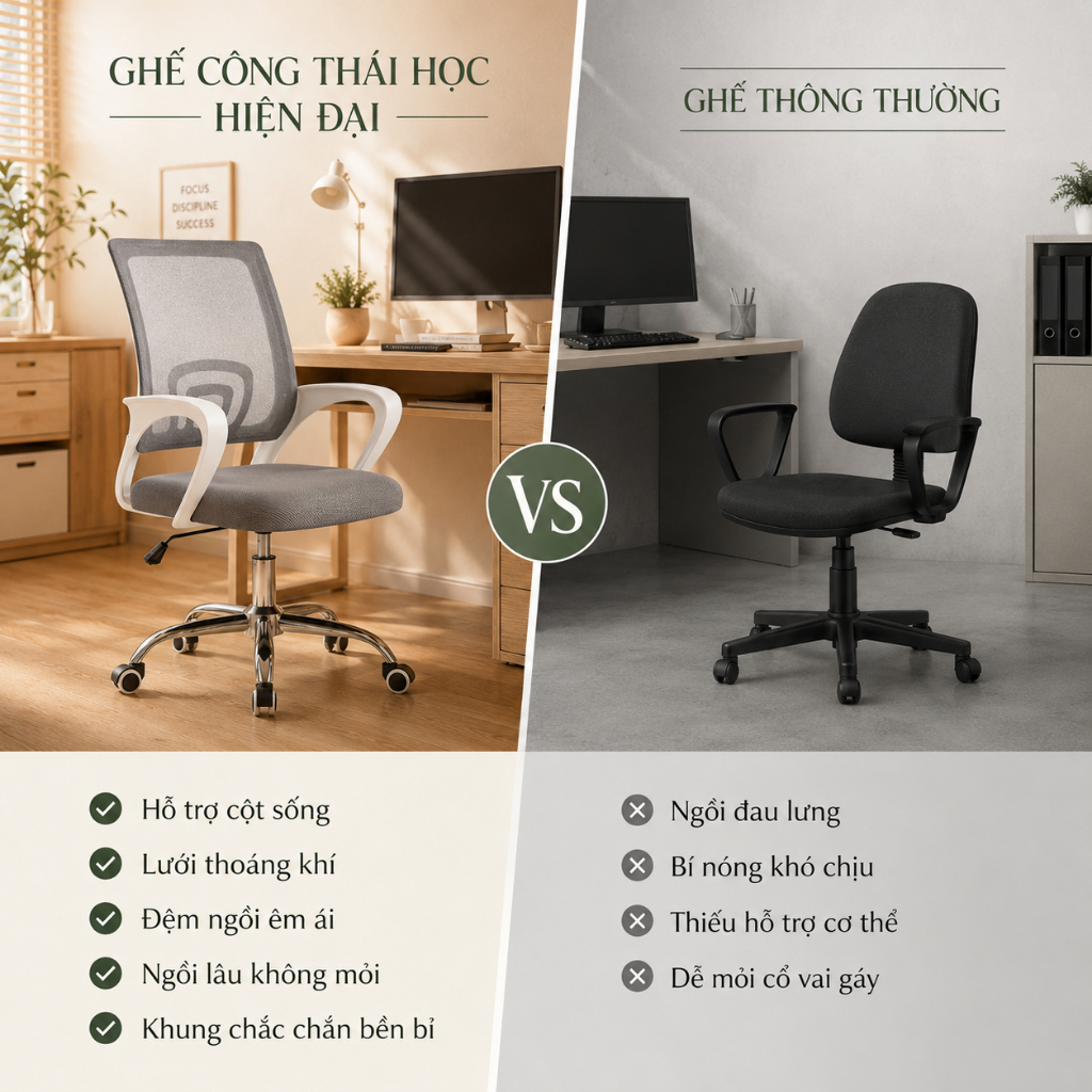 IB Ghế công thái học Lưng lưới thoáng khí Tay vịn êm ái Xoay 360 độ Nâng hạ linh hoạt Văn phòng | BigBuy360 - bigbuy360.vn