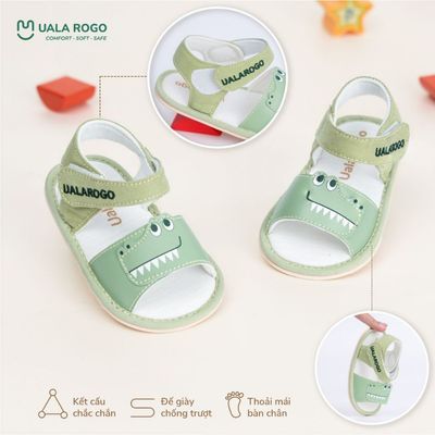 Dép tập đi cho bé Ualarogo sandal đế cao su chống trượt an toàn xăng đan quai dán điều chỉnh UR 816