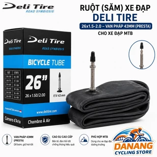 Ruột (Săm) Xe Đạp Deli Tire 26x1.5-2.0 – Van Pháp Xe Đạp 43mm (Presta) Cho Xe Đạp MTB