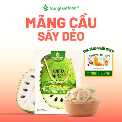 Mãng Cầu Sấy Dẻo NONGLAMFOOD Dẻo Mềm Chua Ngọt Tự Nhiên Trái Cây Sấy Đồ Ăn Vặt Văn Phòng Hộp 300g
