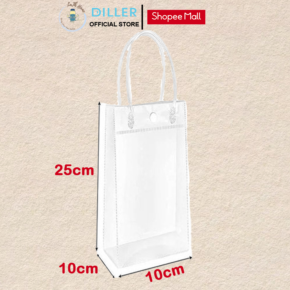 Túi Trong Suốt Diller Đựng Bình Nước, Quai Xách, Chống Nước, Tiện Mang