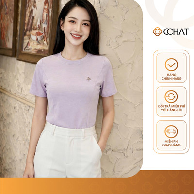 Áo Thun Nữ 𝐂𝐂𝐇𝐀𝐓 Dáng Ôm Daily Flare Charm Nơ Trang Trí Chất Liệu Mềm Mại 16TNC2077OT