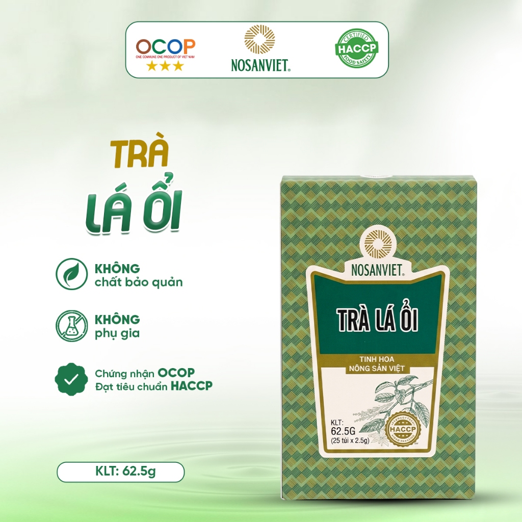 Trà Lá Ổi Nosanviet Túi Lọc  - Chuẩn ISO, HACCP ( Hộp 25 túi)