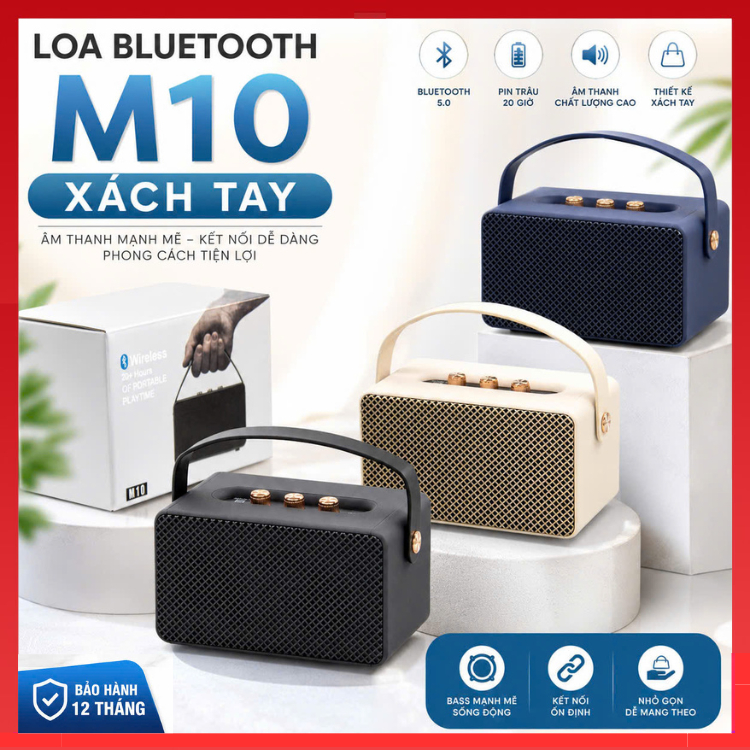 Loa Bluetooth M10 / M4 II Pro Công Suất 20W , Chất Âm Mạnh Mẽ , Pin Bền Bỉ , Kết Nối Nhanh