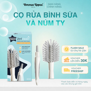 Cọ rửa bình sữa và núm ty 2 trong 1 tommee tippee