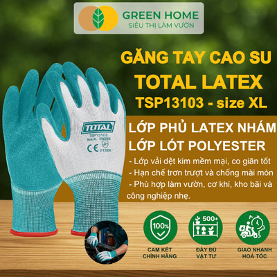 Găng Tay Làm Vườn Total TSP13103, GreenHome, Size XL, Chống Trơn Trượt, Phù Hợp Mọi Công Việc