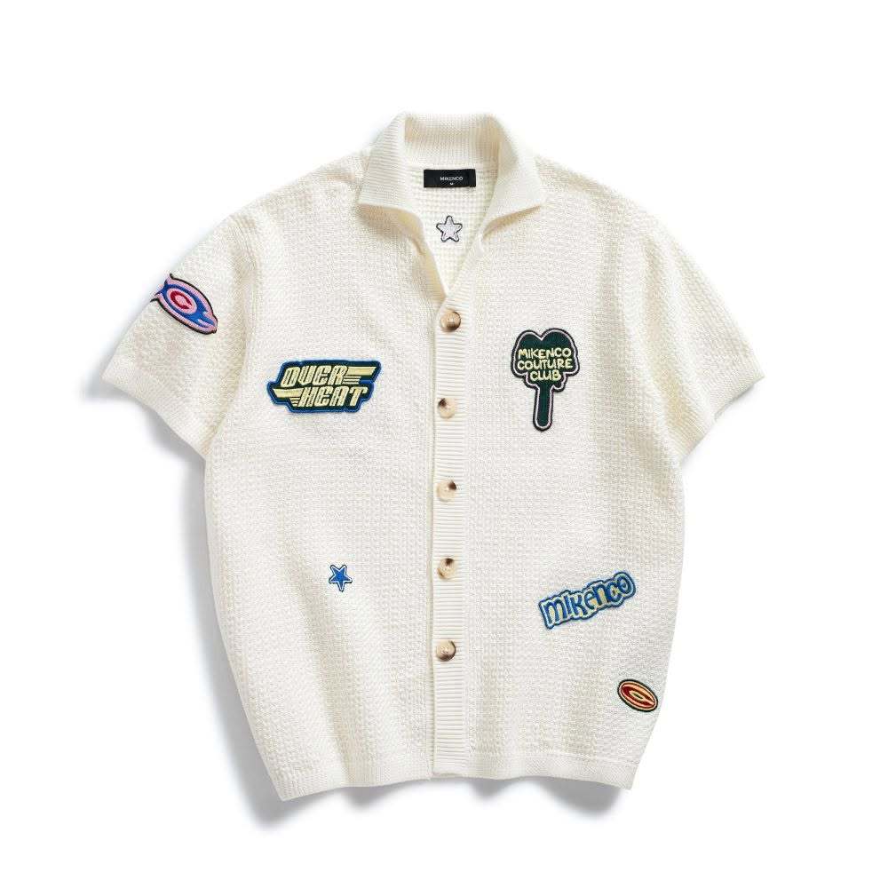 Áo sơ mi unisex MIKENCO Overheat Sticker Knit Shirt