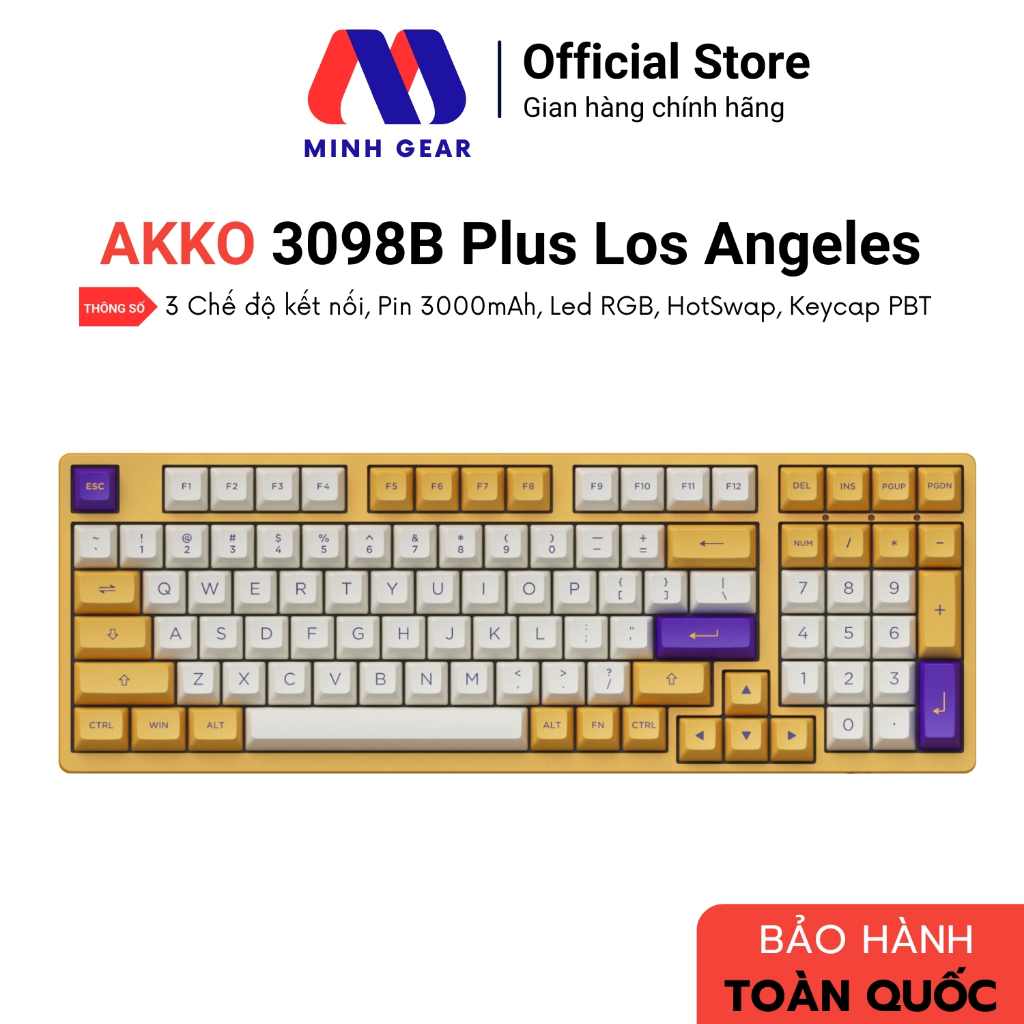 Bàn Phím cơ AKKO 3098B Plus Los Angeles - Hàng Chính Hãng