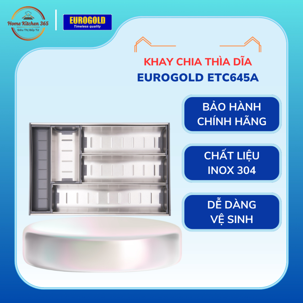 Khay Chia Thìa Dĩa Đũa Eurogold E0645A/ETC645A – Khay Chia Ngăn Kéo Tủ Bếp Cao Cấp