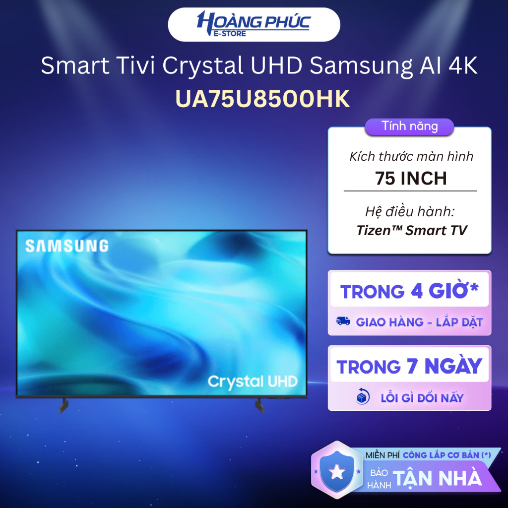 UA75U8500HK || UA75U8500F - SAMSUNG 75 Inch Crystal UHD U8500F 4K Smart TV (2025) | U8500HK (2026)