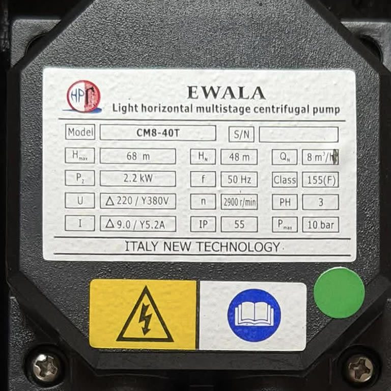 Máy bơm đa tầng cánh  Ewala CM8-40 1 pha và CM8-40T 3 pha