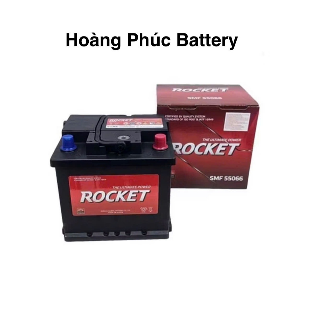 Bình ắc quy 12v khô ô tô rocket CMF 55066 DIN50 [LBN] 12V-50ah dùng cho fadin.,spark,...