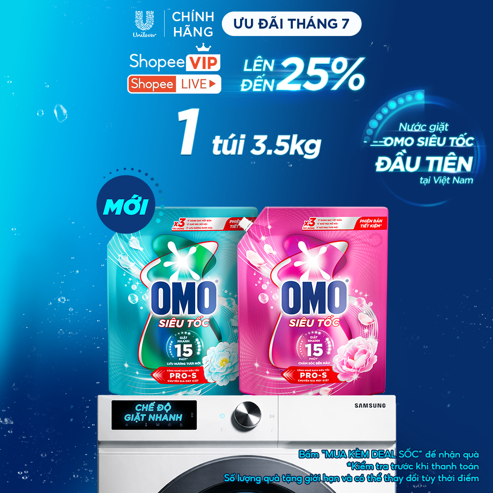 [MỚI] Nước giặt Omo Siêu Tốc đầu tiên tại Việt Nam, được thiết kế dành riêng cho chu trình giặt nhan