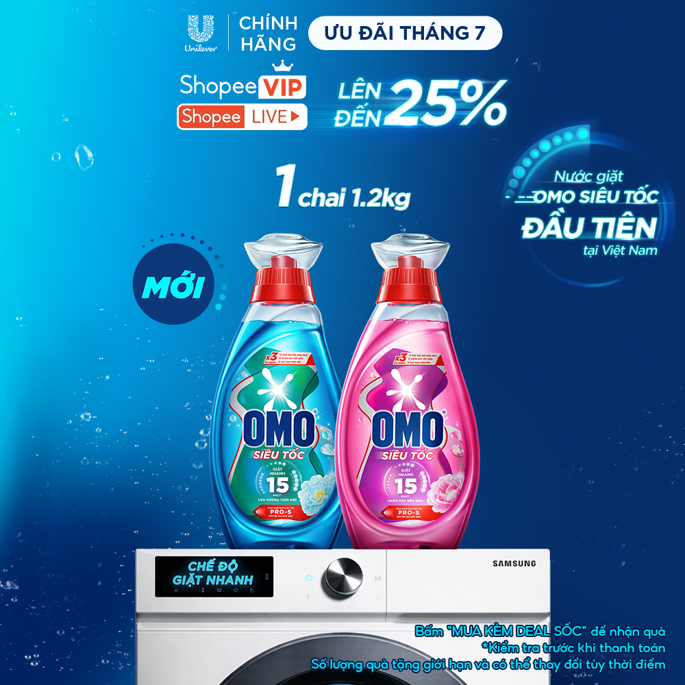 [MỚI] Nước giặt Omo Siêu Tốc đầu tiên tại Việt Nam, được thiết kế dành riêng cho chu trình giặt nhan