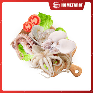 Combo Hải Sản 5 trong 1/hf500g - Homefarm (Mực nang, tôm thẻ, bạch tuộc nguyên con, râu bạch tuộc chần, đầu mực ống)