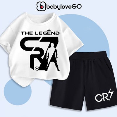 Đồ bộ bóng đá cho bé trai BabyloveGO set quần áo thể thao mùa hè chất thun cotton thoáng mát cho bé 2-12 tuổi