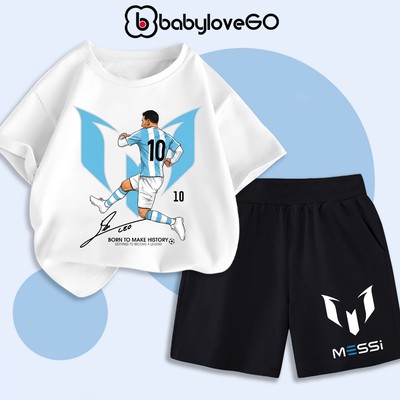 Bộ đồ bé trai 2026 BabyloveGO bộ bóng đá thun cotton cho bé mềm mịn thoáng mát cho bé 2-12 tuổi